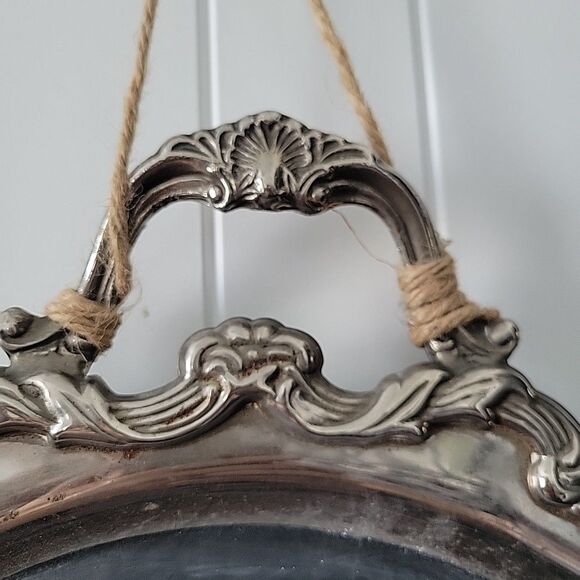 Vintage Chalk Board Menu Board Silverplate Tray Platter 22" x 17" w hanger - Picture 5 of 14